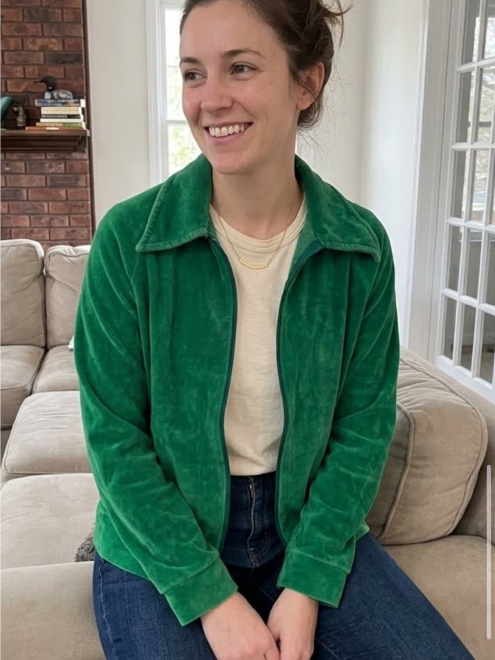 Slazenger Women's Green Teddy Zip Jacket
